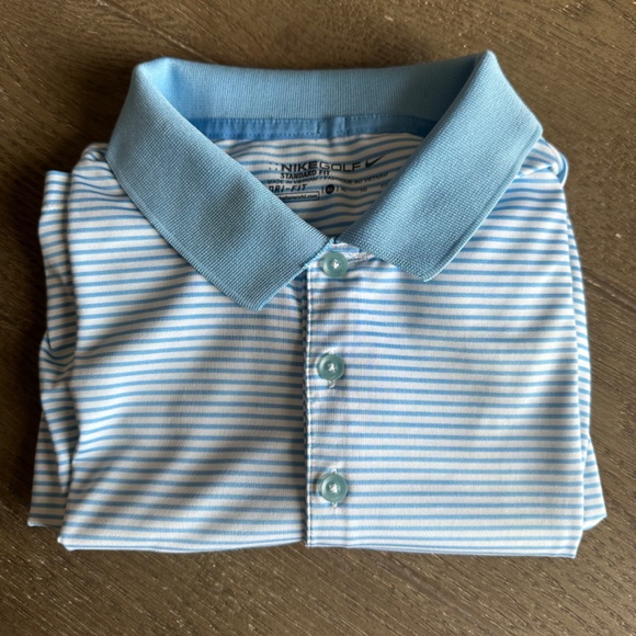 Nike Golf Standard Fit Dri Fit Polo Shirt Size XL Men’s Blue Stripe - Picture 6 of 6